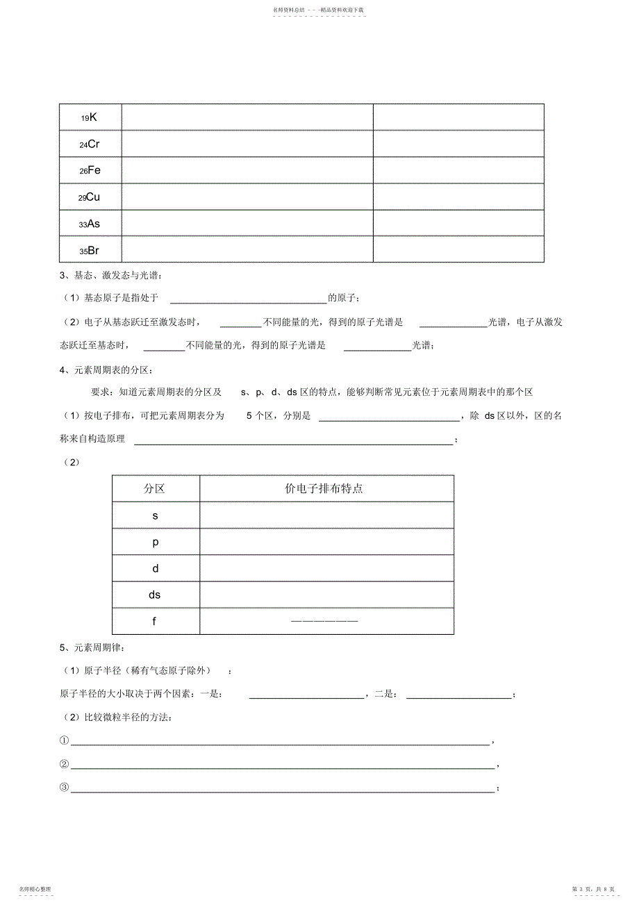 2022年2022年化学选修原子结构与性质、分子结构与性质期末复习知识点_第3页