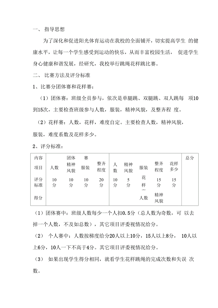 庄头中学首届首届花样跳绳比赛方案初稿_第1页