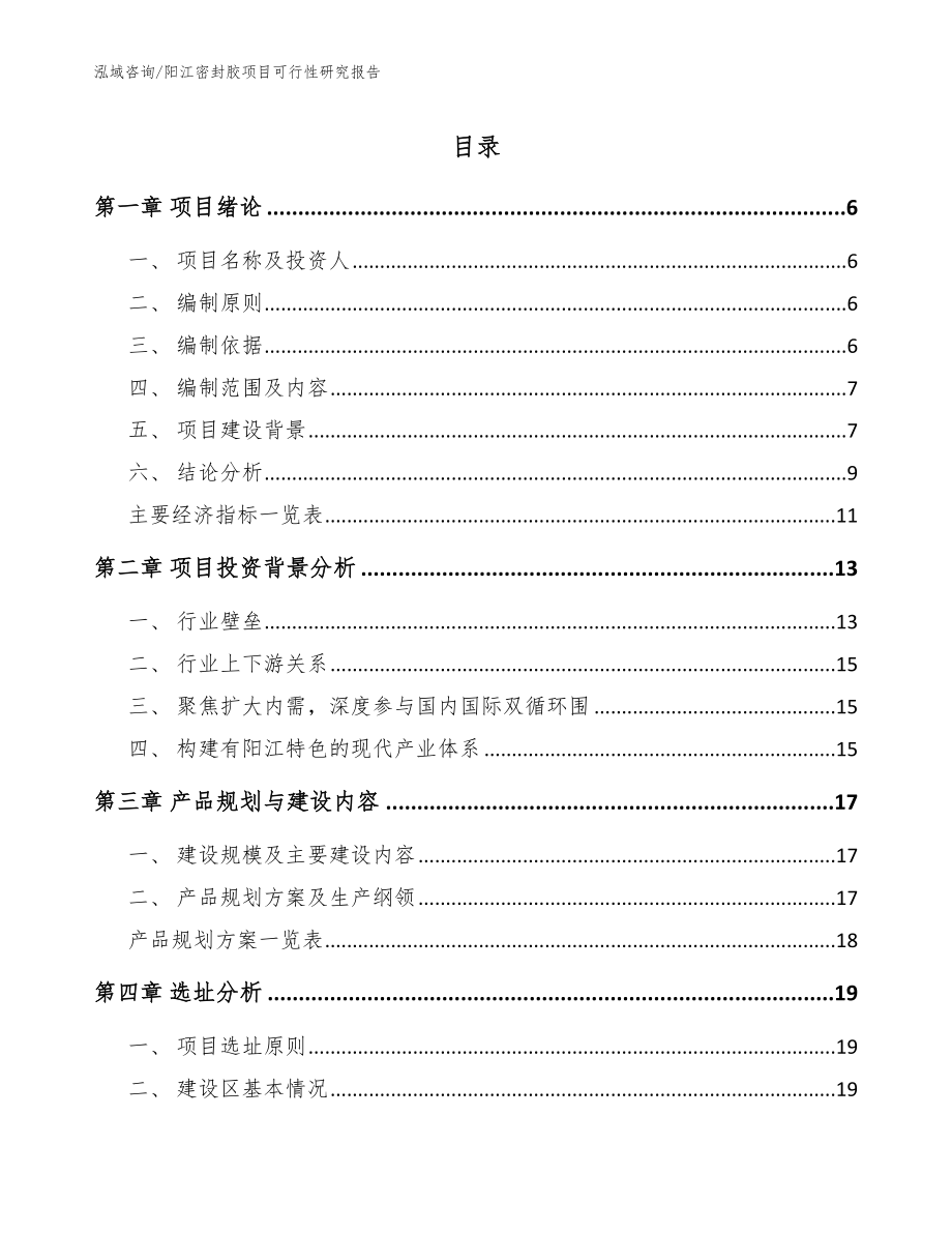 阳江密封胶项目可行性研究报告（模板）_第1页