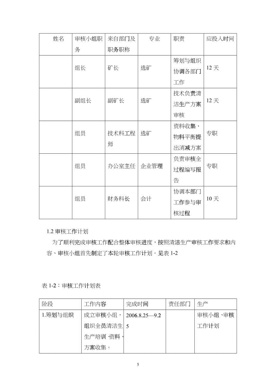 矿业公司清洁生产审核研究报告_第5页