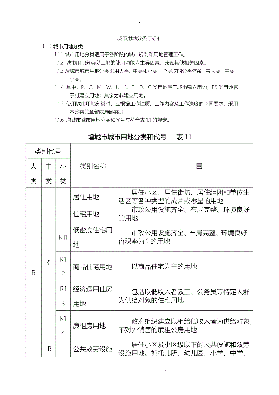 用地性质分类表_第1页