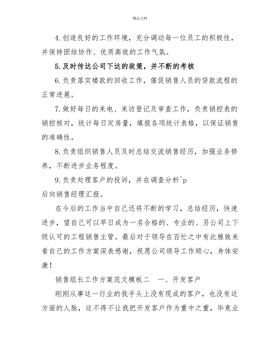 销售组长工作计划范文模板三篇_第3页