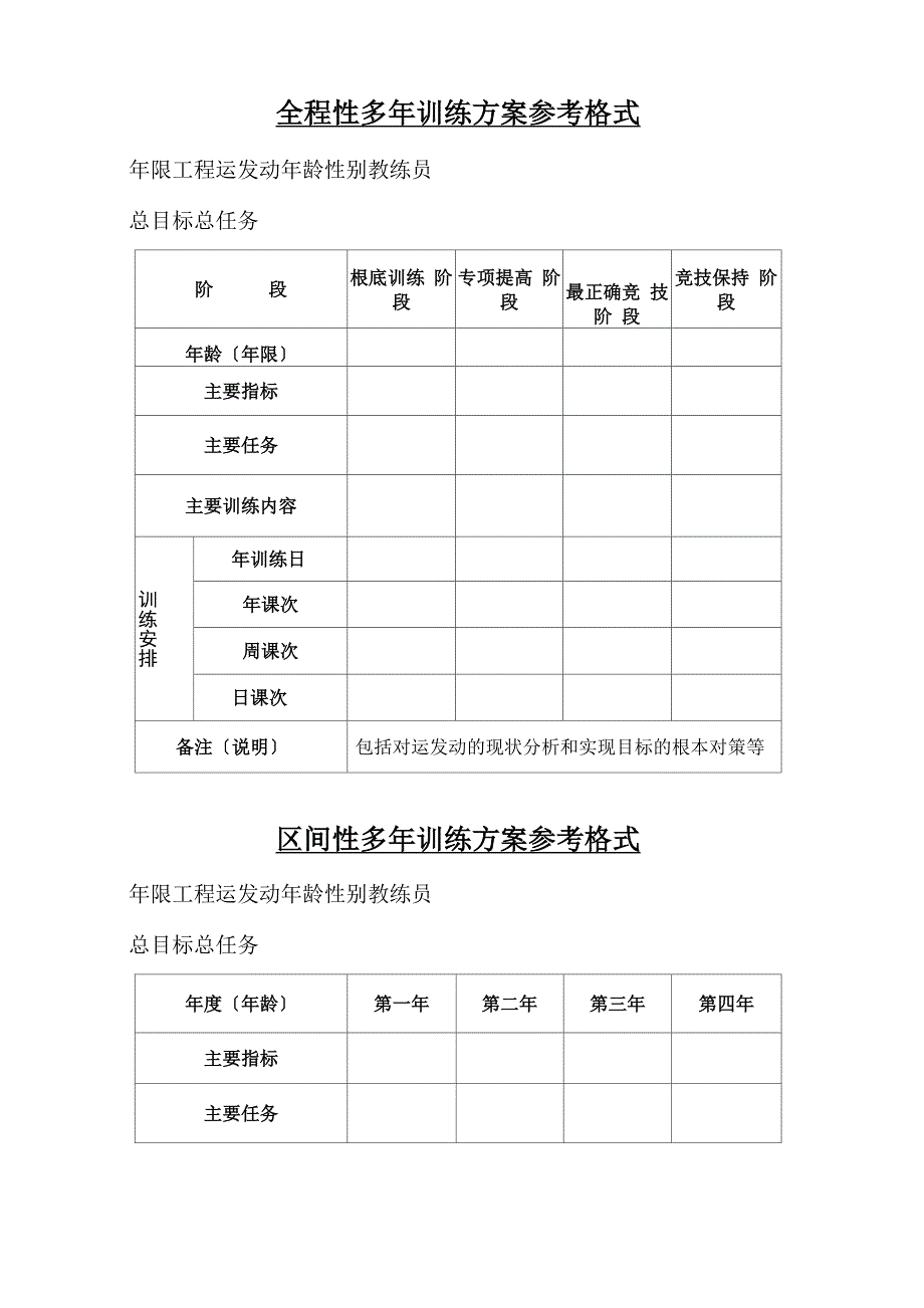 运动训练计划表_第1页