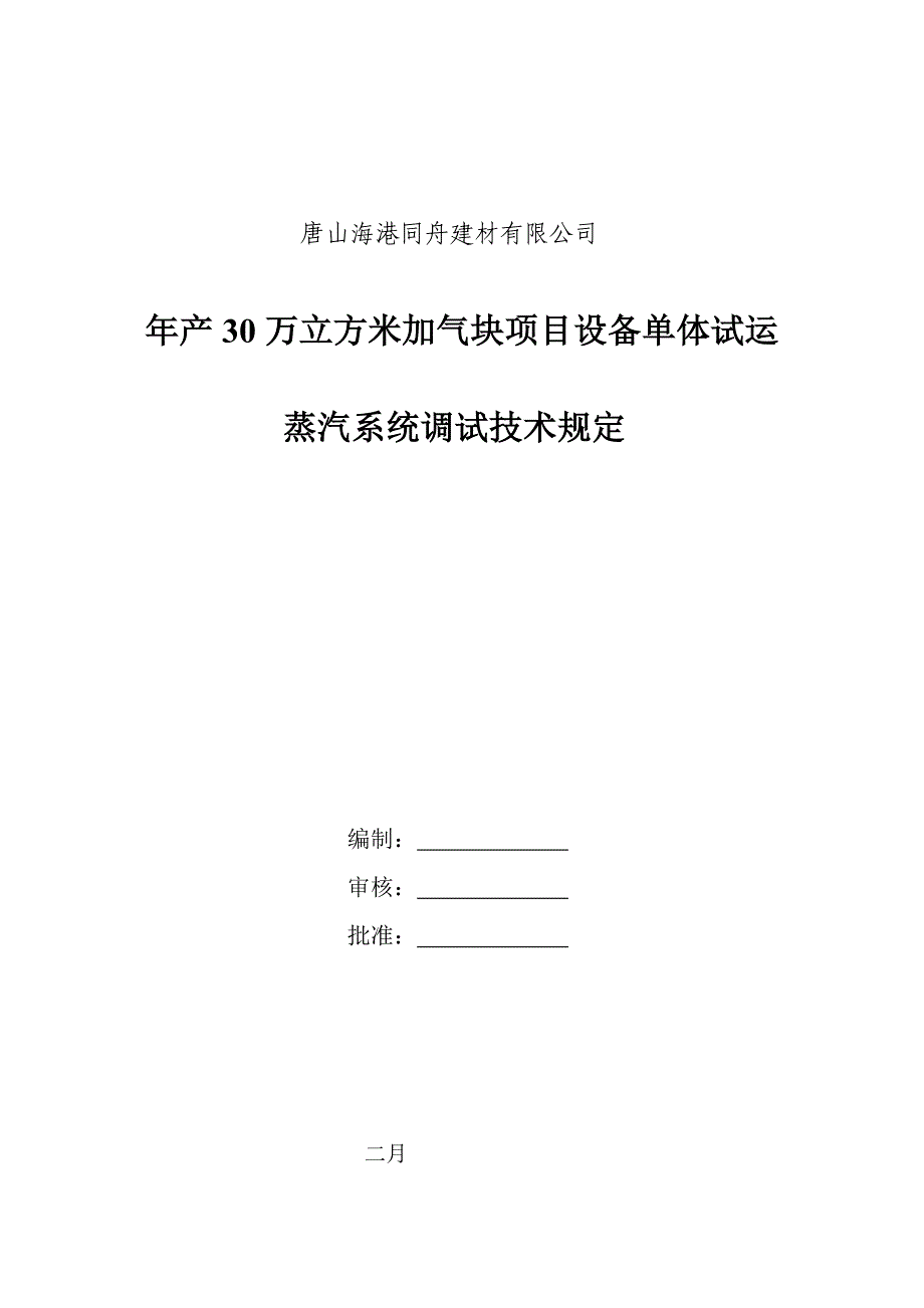 蒸汽系统调试重点技术要求_第1页