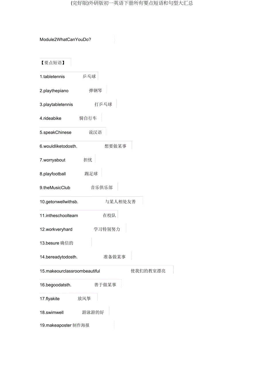 外研版初一英语下册全部重点短语和句型大汇总.doc_第3页