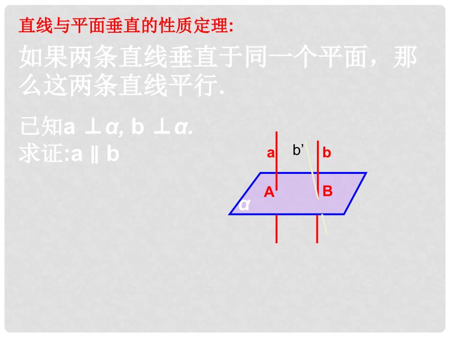 江苏省宿迁市高中数学 第1章 立体几何初步 1.2.3 直线与平面垂直的性质课件 苏教版必修2_第3页