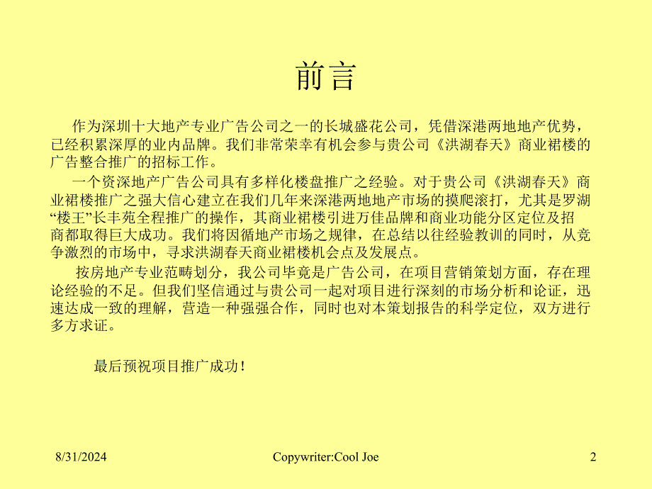 长城盛花洪湖天商业裙楼整合推广提案_第2页