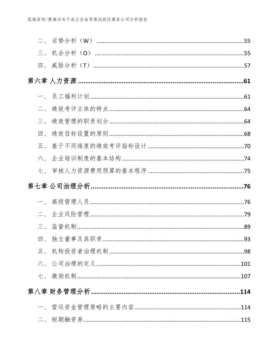 楚雄州关于成立自由贸易试验区服务公司分析报告（模板）_第5页
