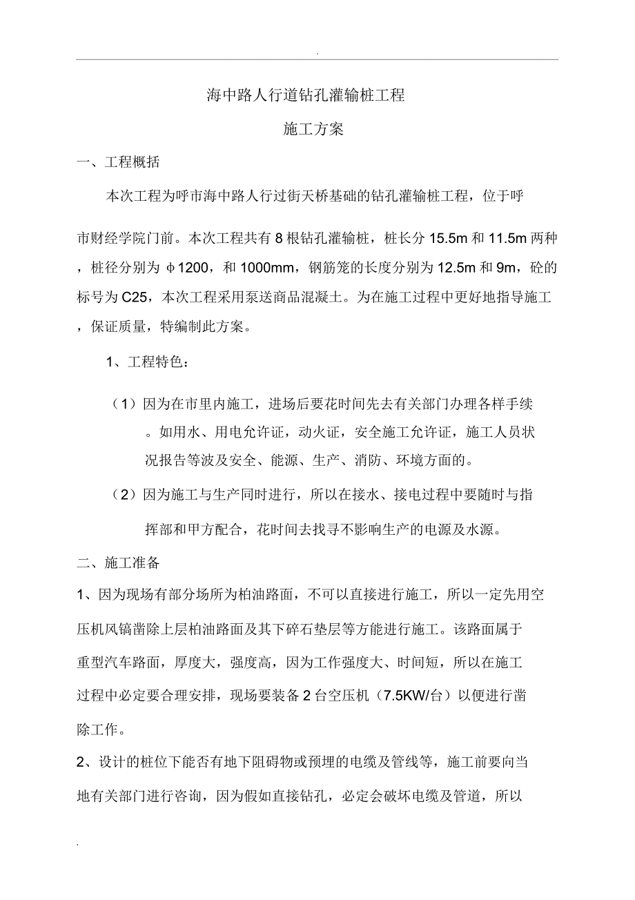 天桥钻孔灌注桩施工组织设计.doc_第1页