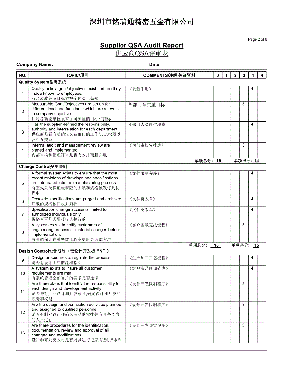生产型供应商审核表_第2页
