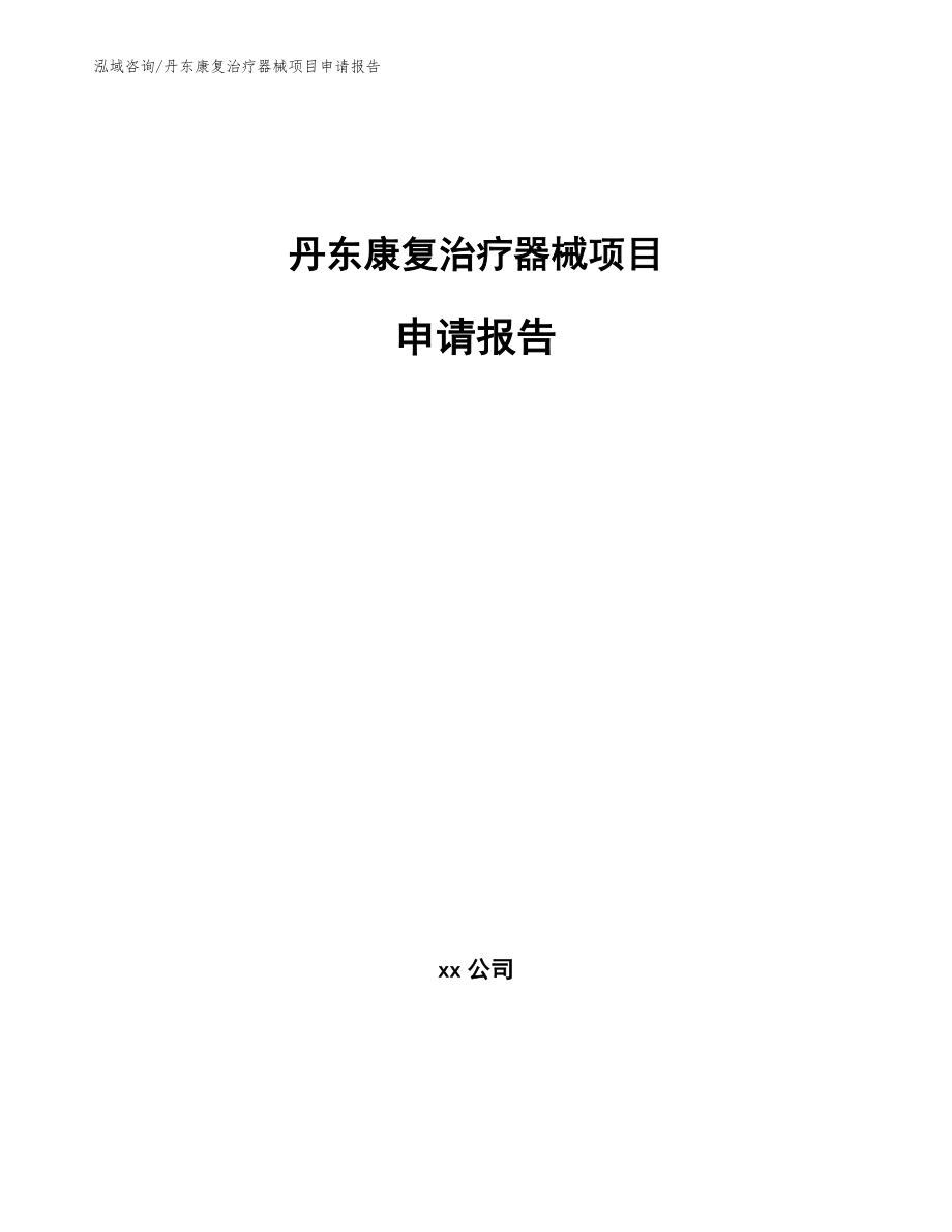 丹东康复治疗器械项目申请报告_第1页