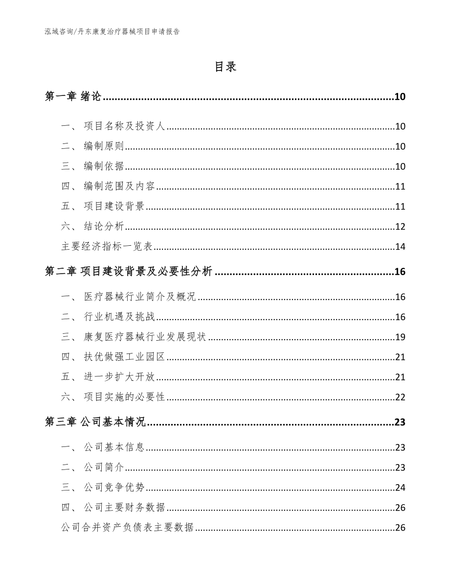 丹东康复治疗器械项目申请报告_第2页