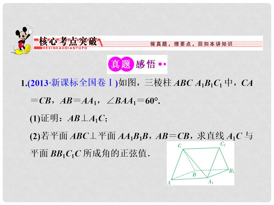 高考数学二轮专题突破辅导与测试 （核心考点突破+高考热点透析）第1部分 专题四 第2讲 高考中的立体几何解答题型课件 理_第4页