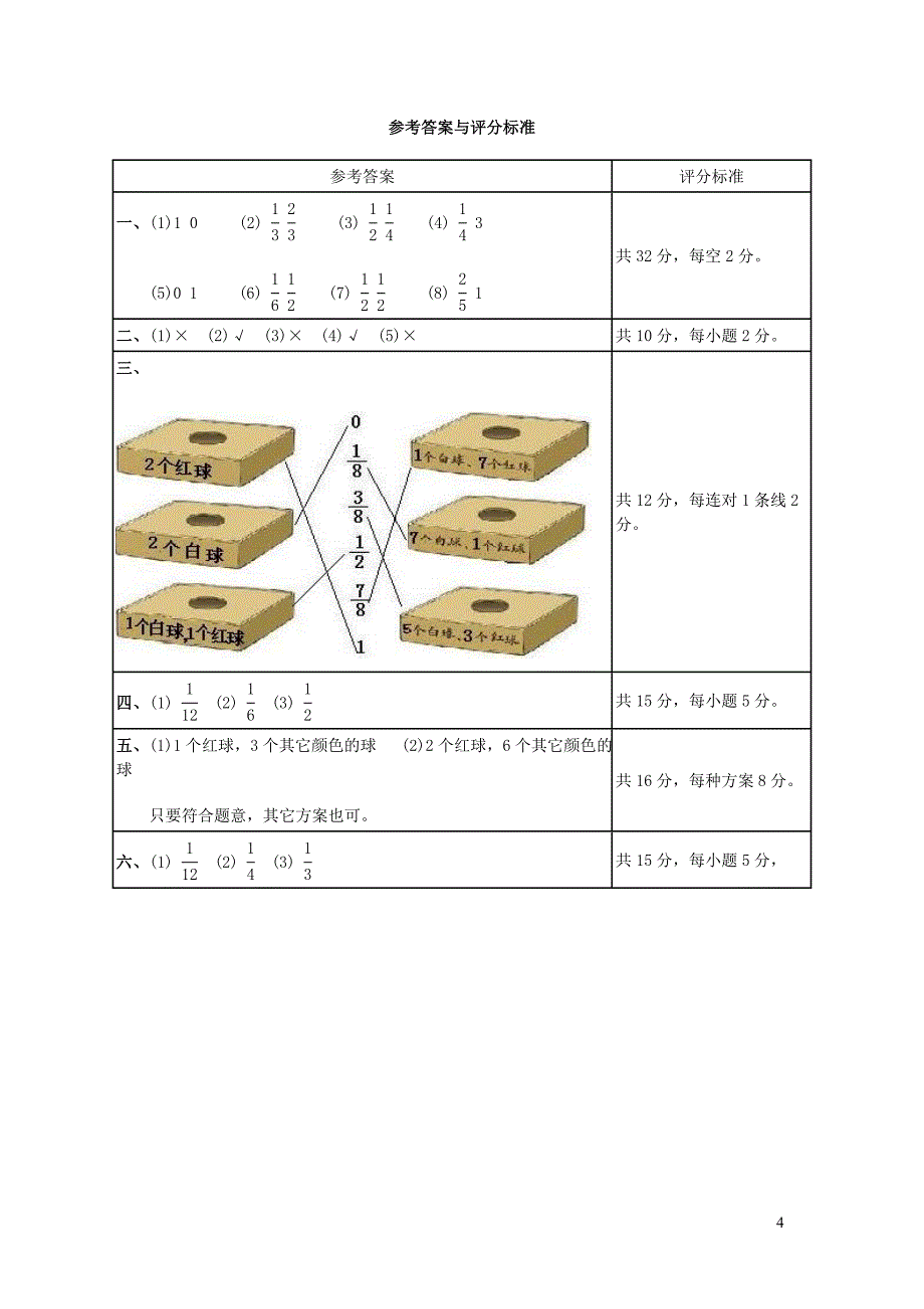 五年级数学下册 5.3《可能性的大小》练习2（无答案） 沪教版_第4页