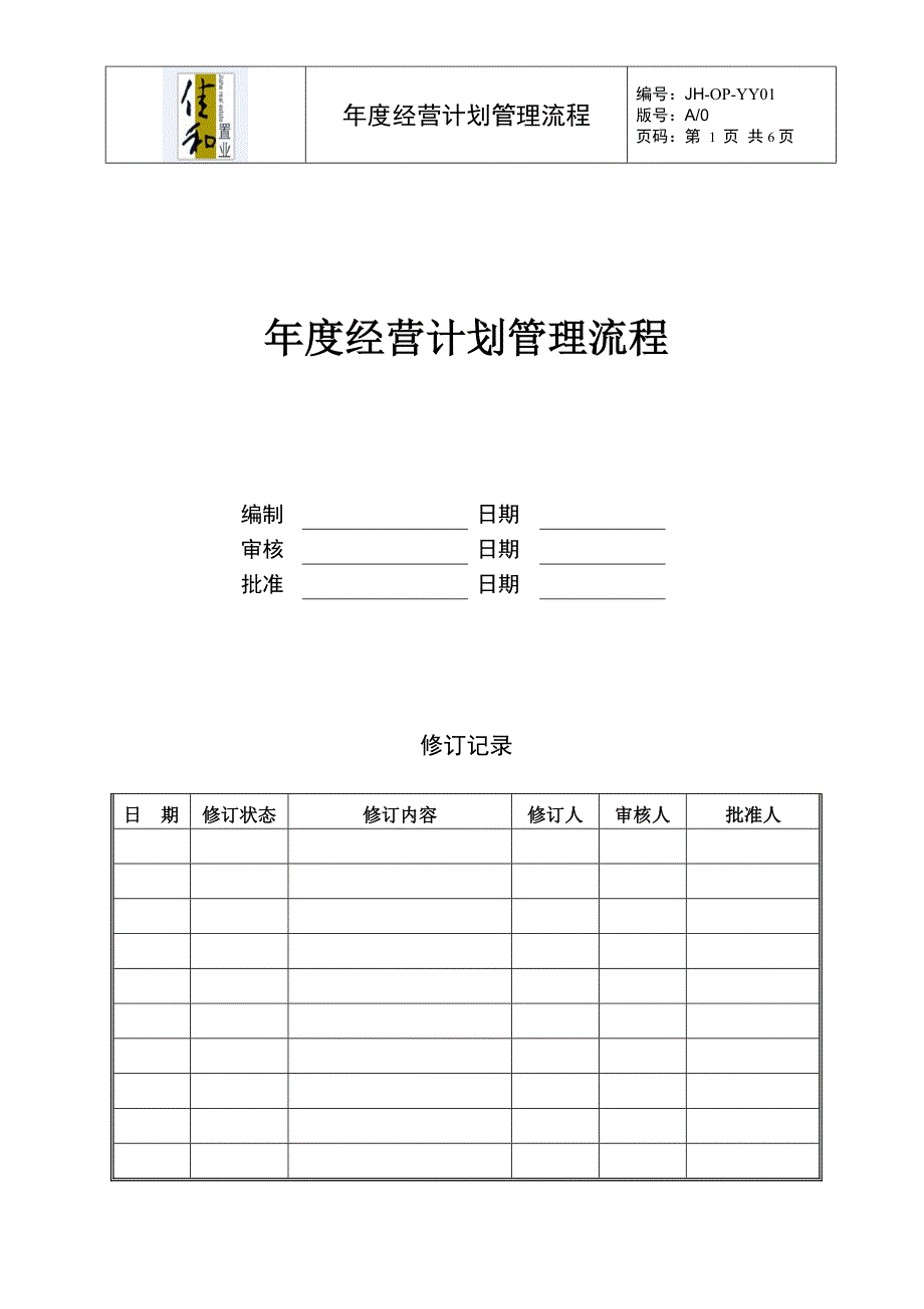 JHOPYY度经营计划管理流程_第1页