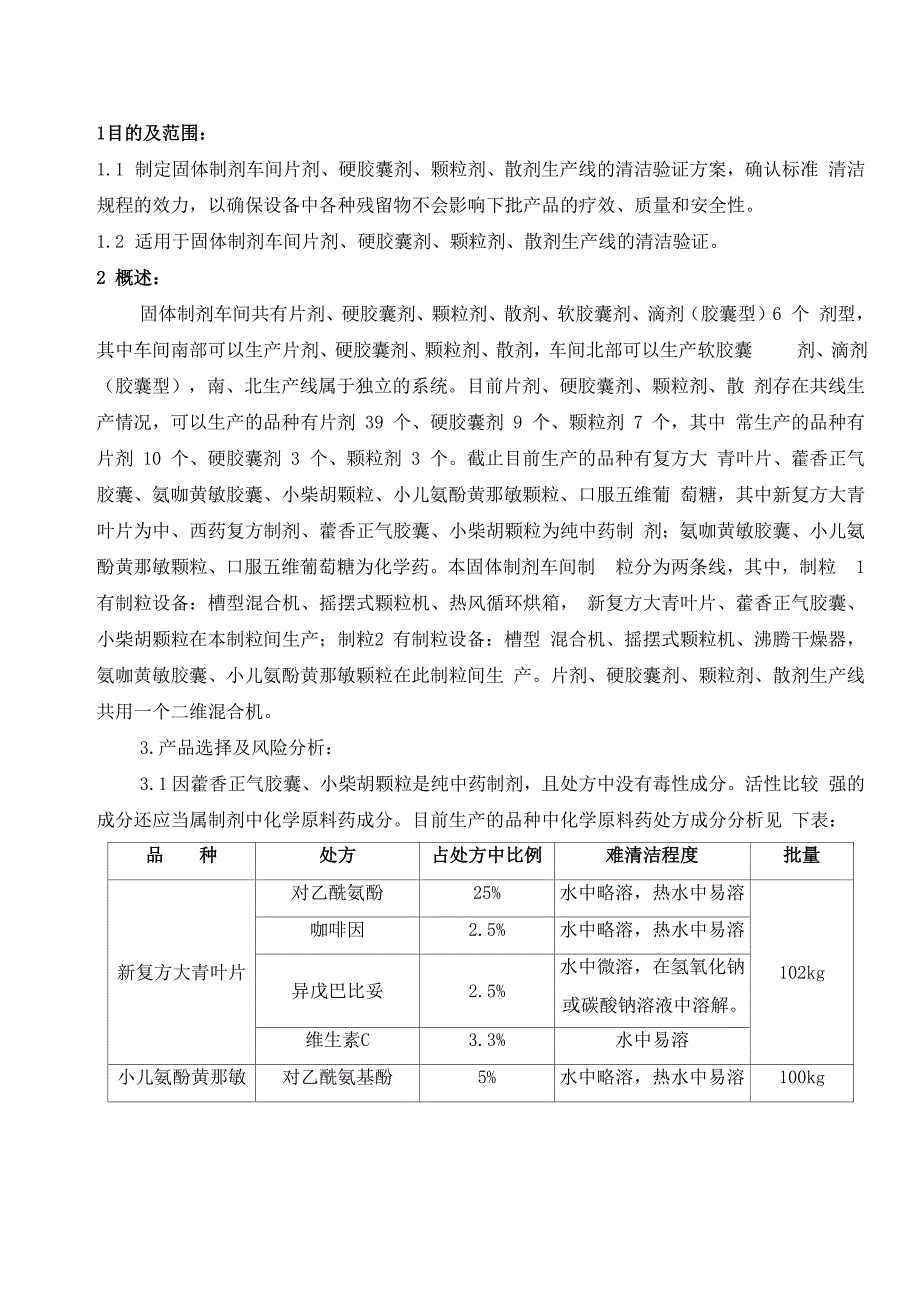 固体制剂车间清洁验证方案_第5页