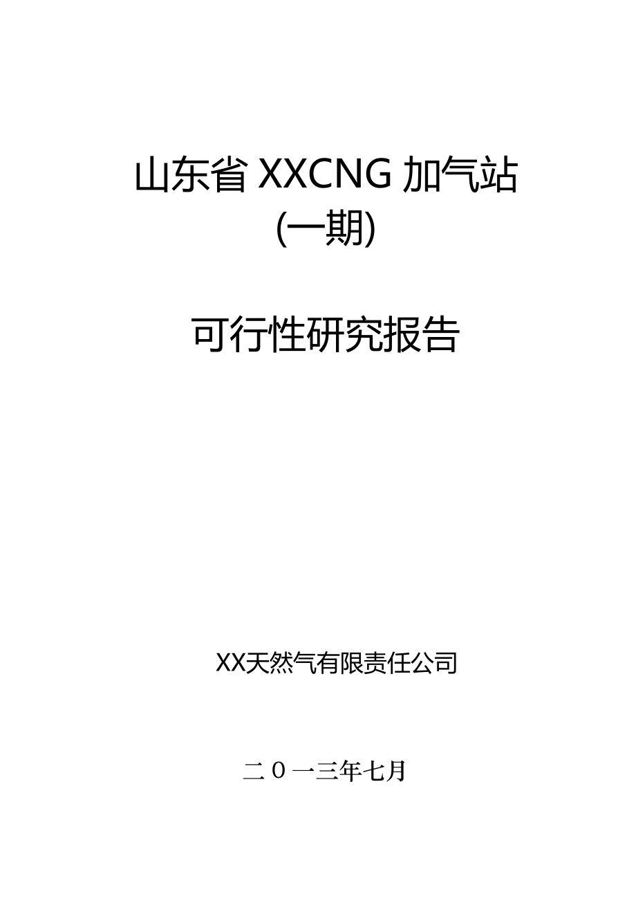 山东某地CNG加气站可行性研究报告最终_第1页