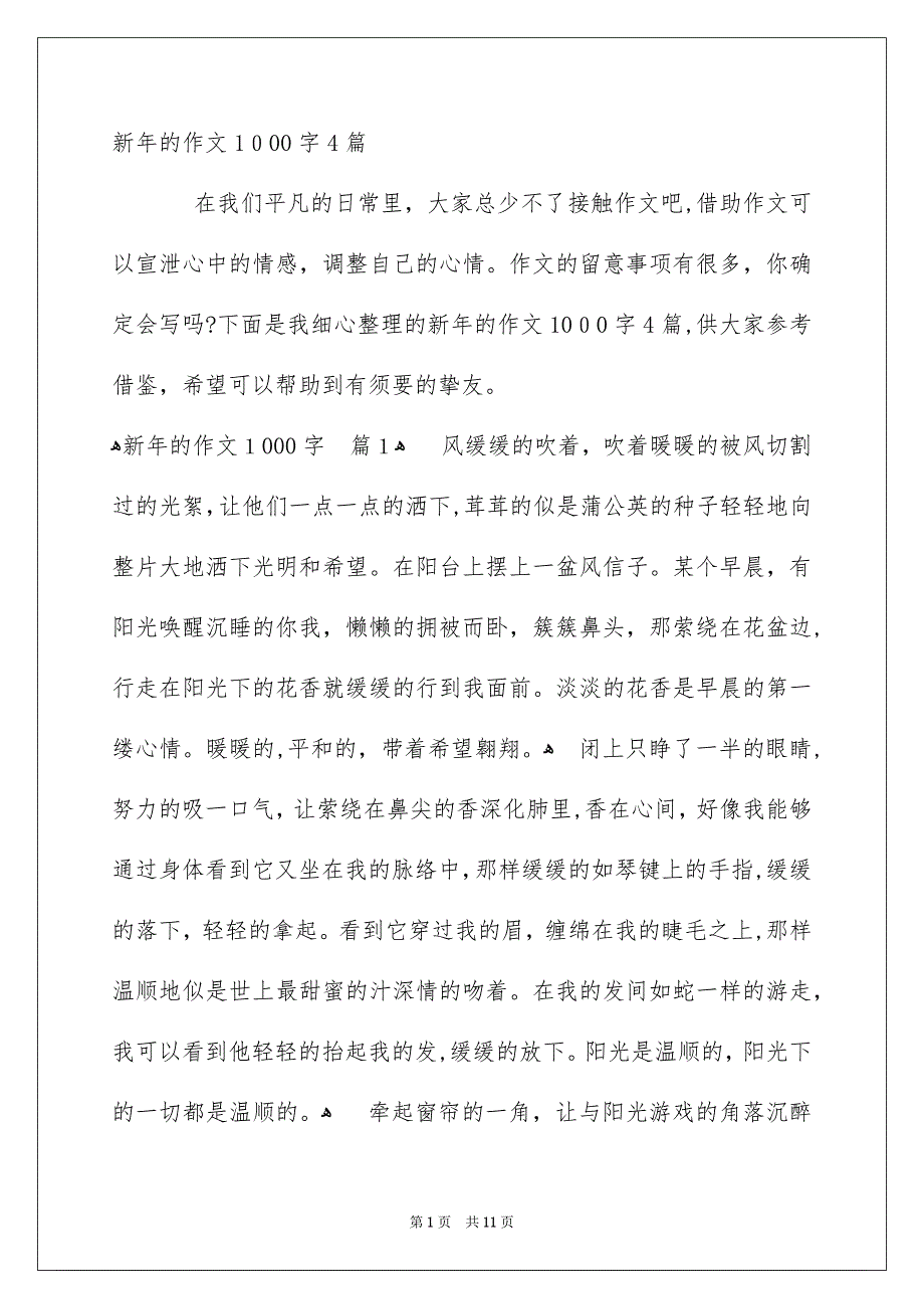 新年的作文1000字4篇_第1页