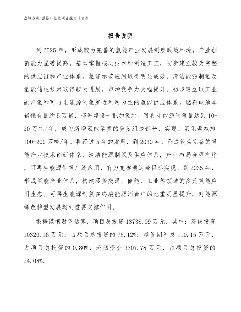 西昌市氢能项目融资计划书参考范文_第2页