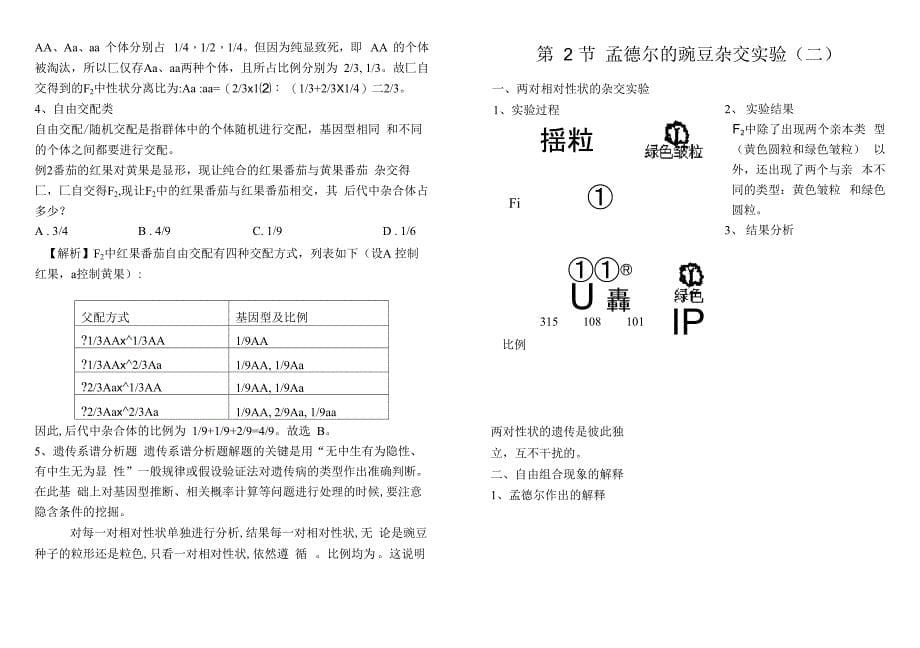 遗传因子的发现知识点总结_第5页