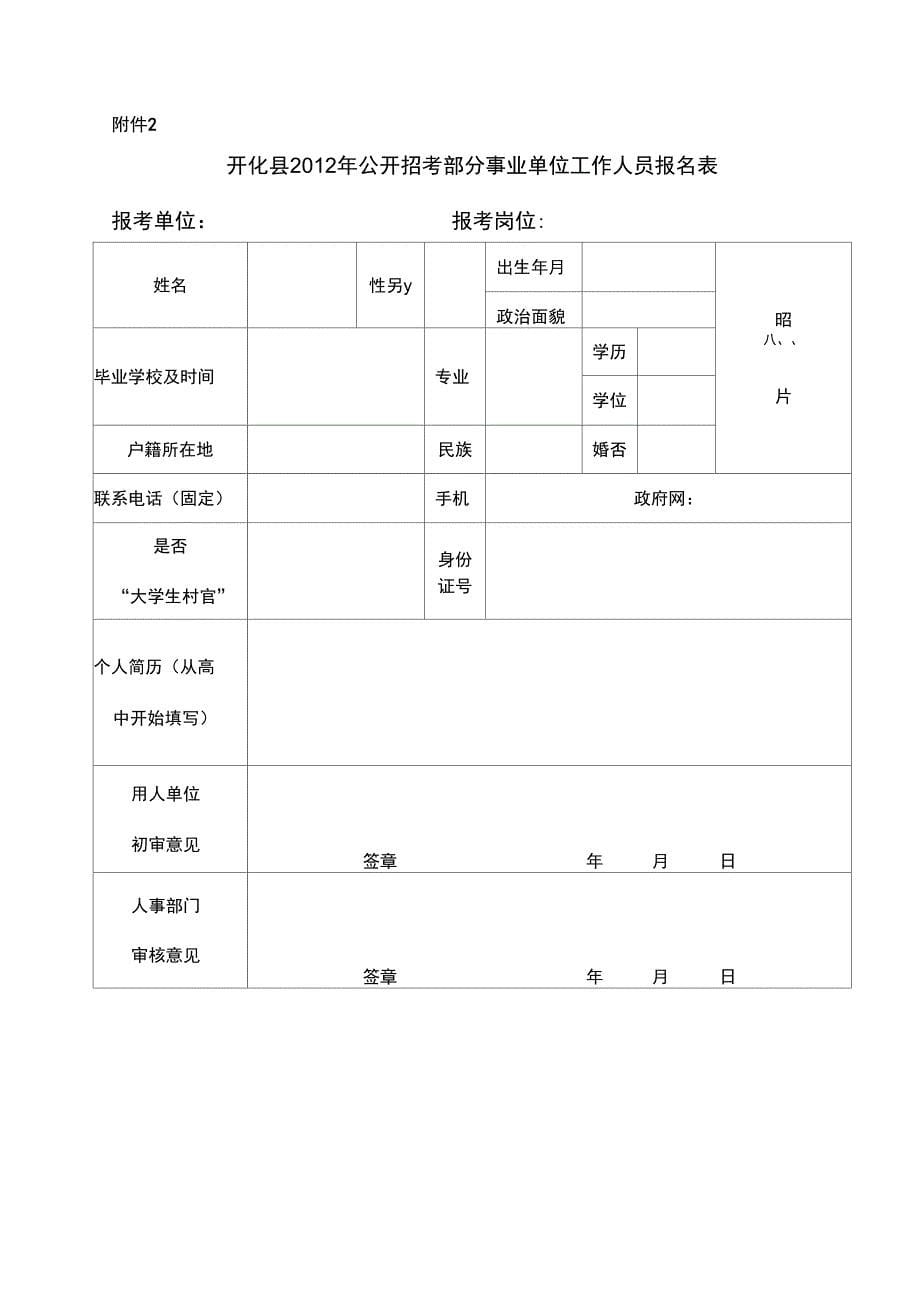 2012招考部分事业单位附件_第5页