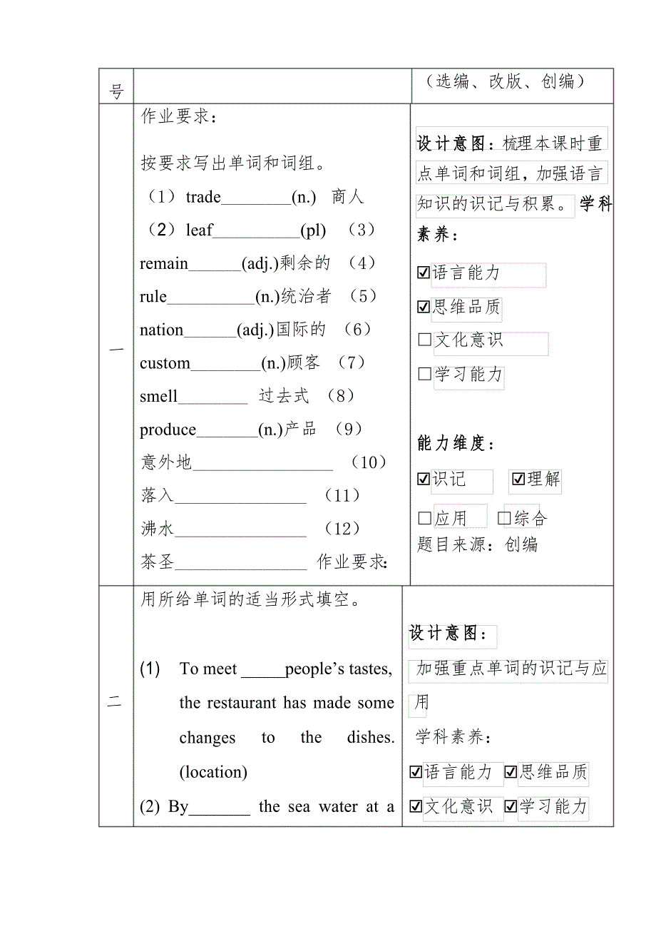 书面作业设计案例 人教版新目标英语 九年级 Unit 6 When was it invented_第3页