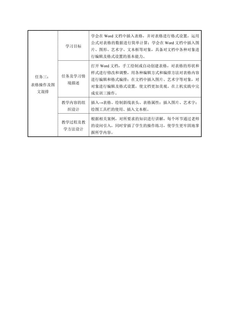 《计算机应用基础》单元教学设计_第5页