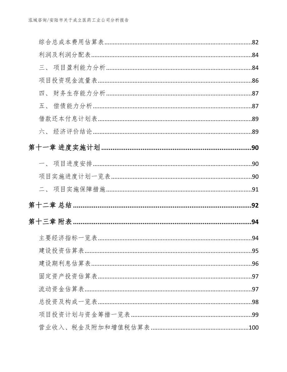 安陆市关于成立医药工业公司分析报告_模板范文_第5页