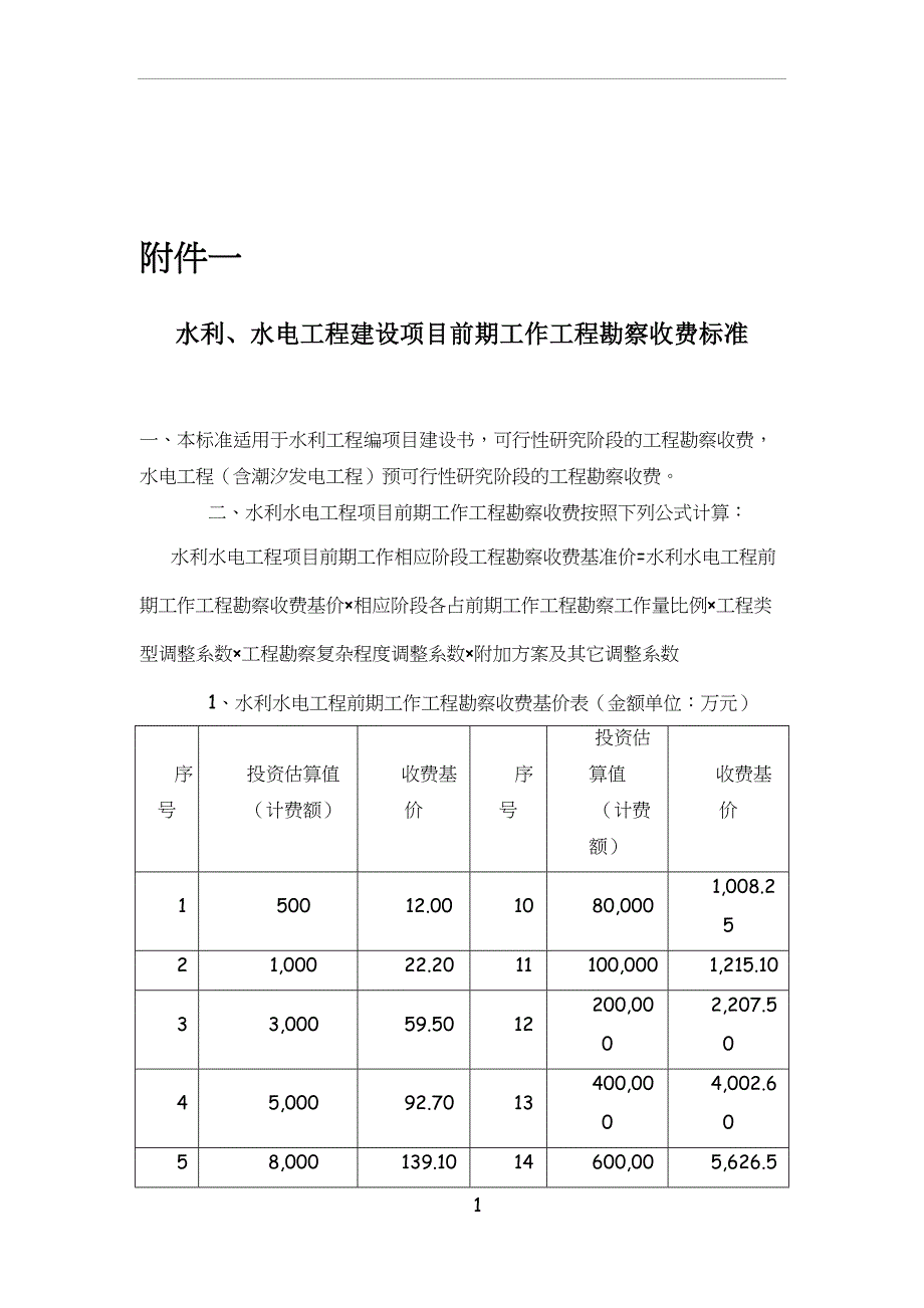 电力工程设计收费标准(DOC 10页)_第1页