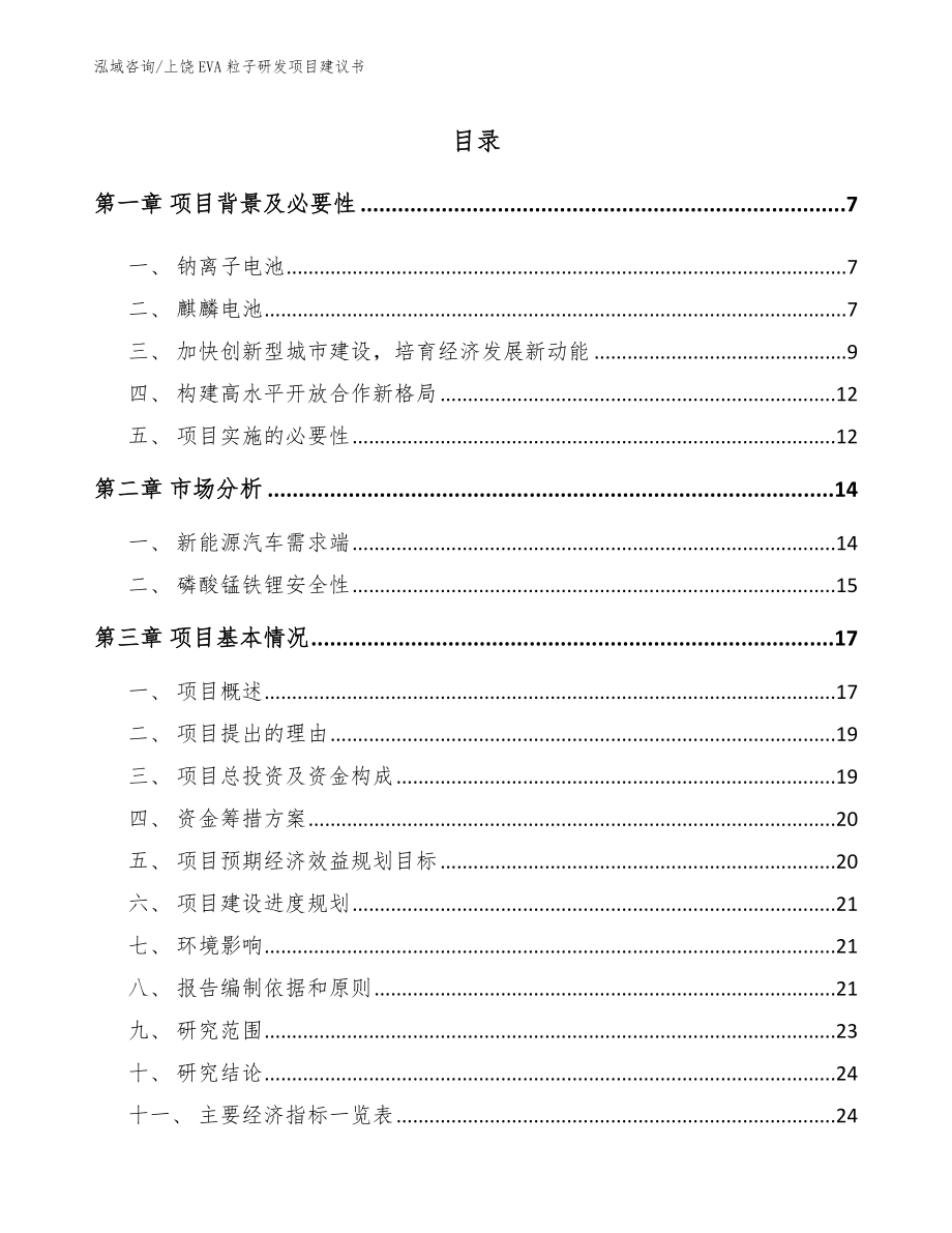 上饶EVA粒子研发项目建议书模板_第1页