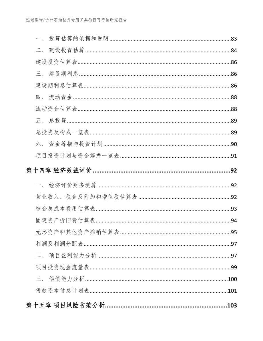 忻州石油钻井专用工具项目可行性研究报告模板范本_第5页