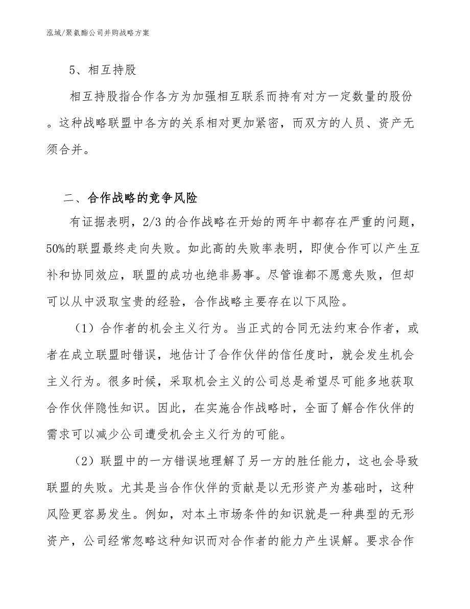 聚氨酯公司并购战略方案（参考）_第4页