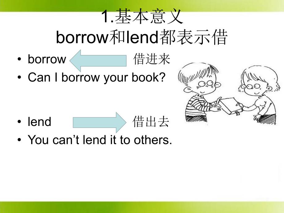 三个借borrowlendkeep短语讲解PPT优秀课件_第4页