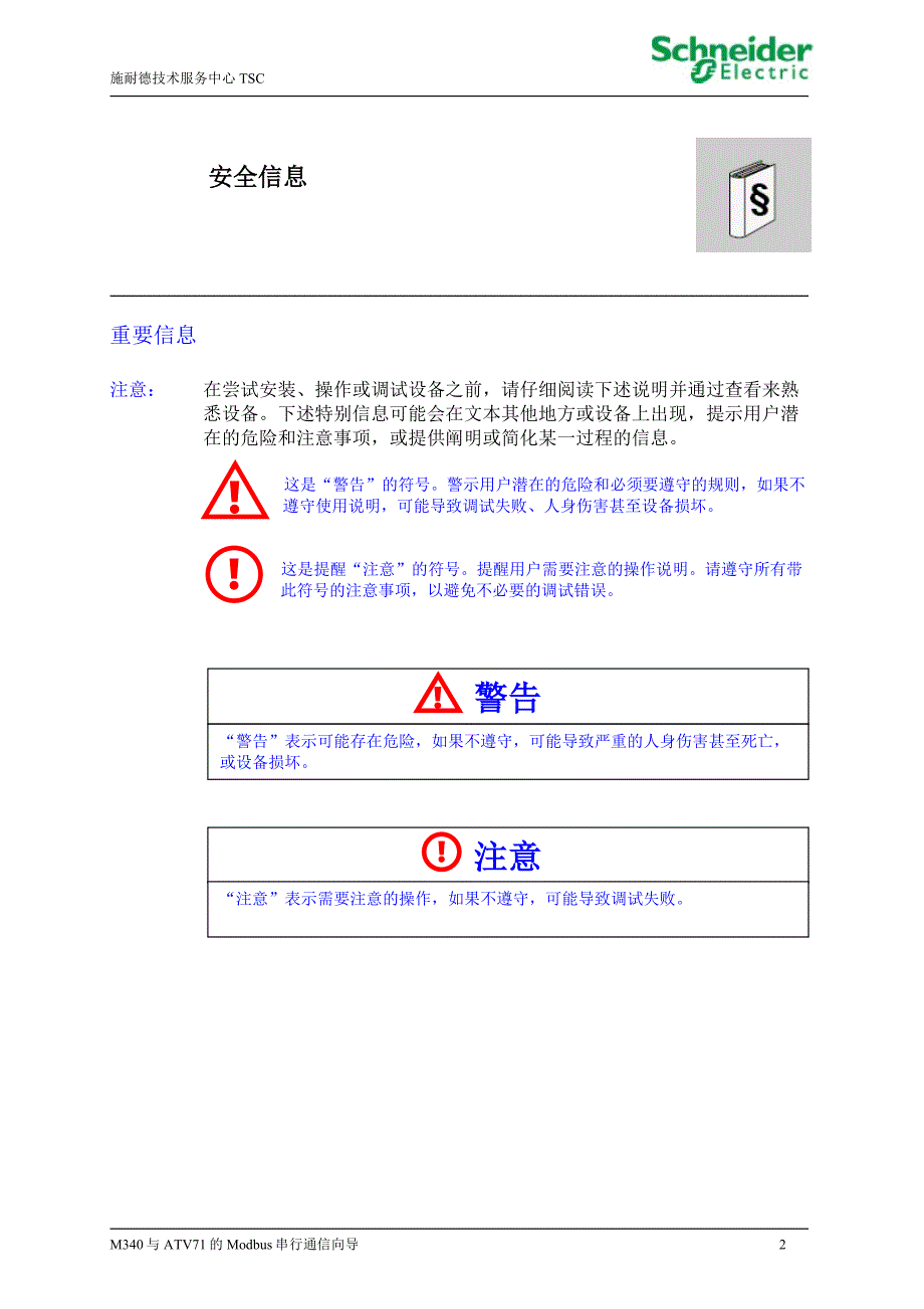 M340与ATV71的Modbus串行通信(Modbus通信给定速度数字量输出控制启停)完全通信指导_第2页