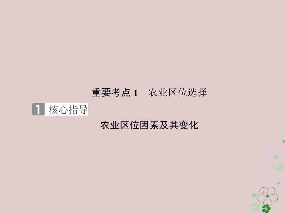 全国通用高考地理二轮复习第一篇专题与热点专题二人文地理事象及其发展第3讲农业生产课件_第5页