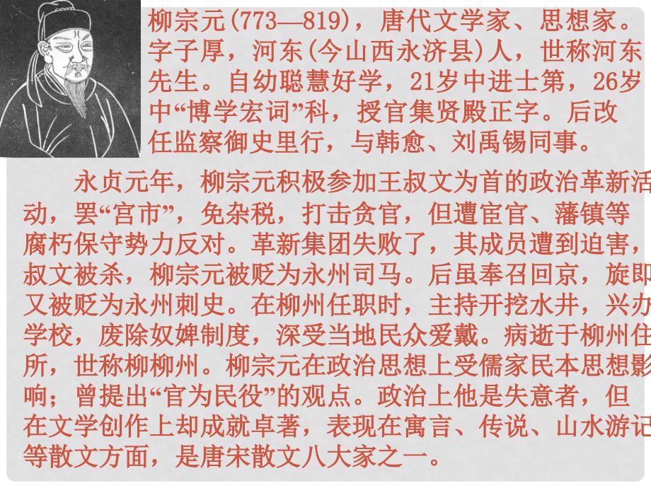 安徽省芜湖市芜湖县湾沚镇三元初级中学八年级语文上册《始得西山宴游记》课件 新人教版_第3页