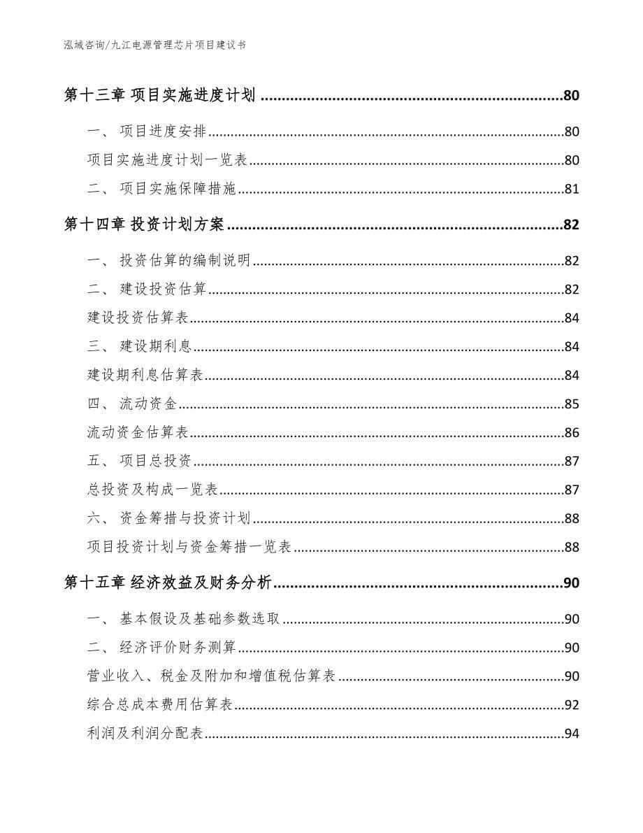 九江电源管理芯片项目建议书_范文_第5页