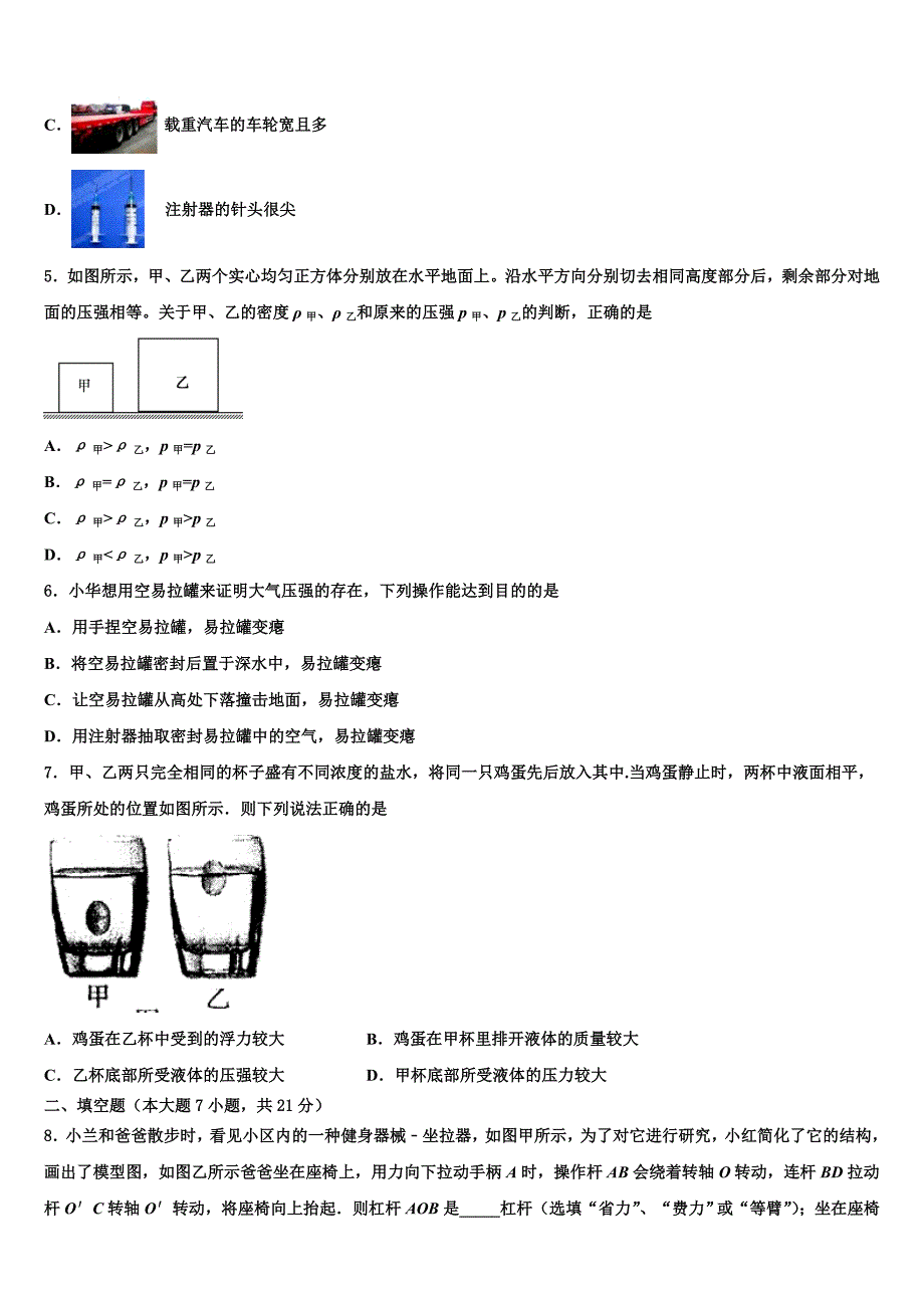 2023学年辽宁省丹东第十中学中考物理考试模拟冲刺卷（含解析).doc_第2页