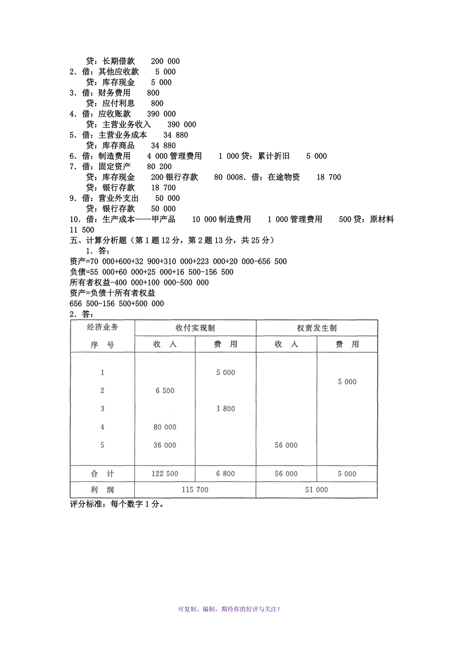 电大专科金融基础会计试题及答案2Word版_第4页