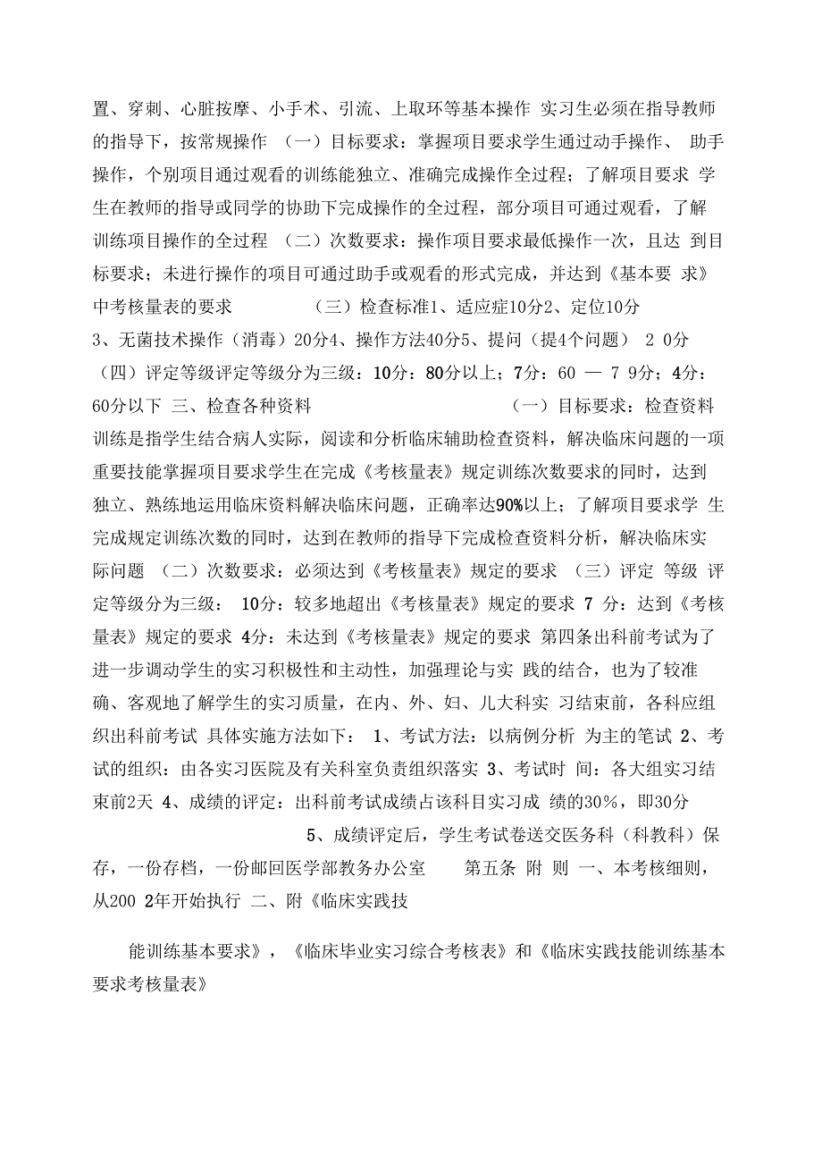 临床医学专业毕业实习考核细则_第4页