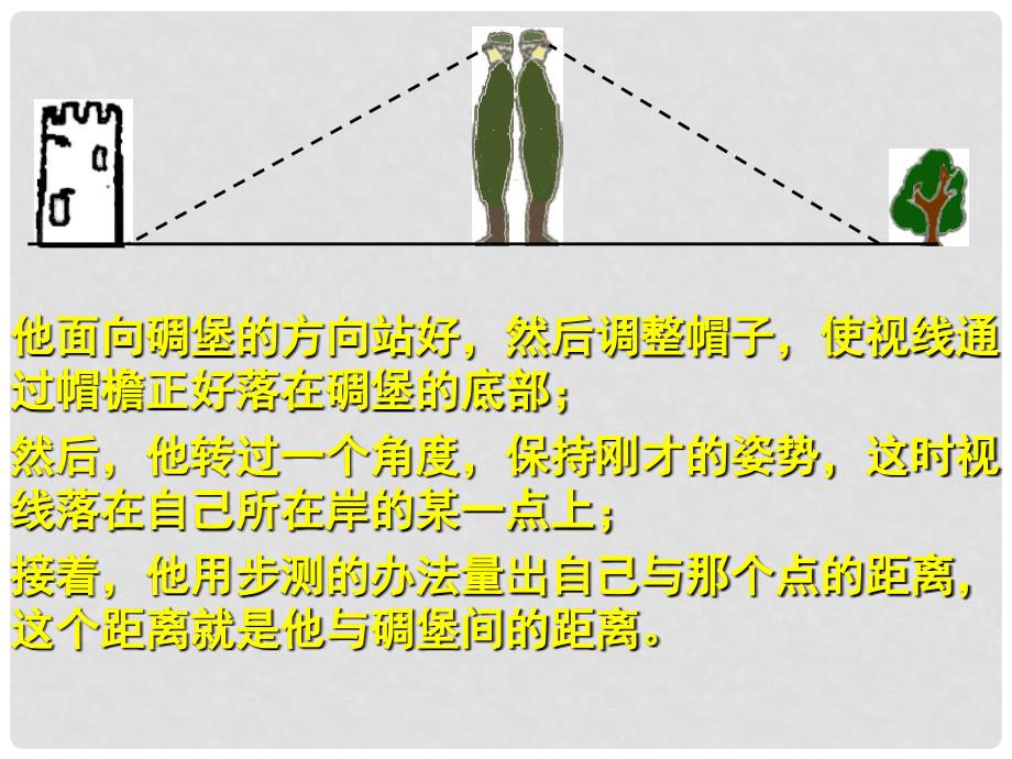 陕西省西安市蓝田县焦岱镇七年级数学下册 4.5 利用三角形全等测距离课件1 （新版）北师大版_第4页