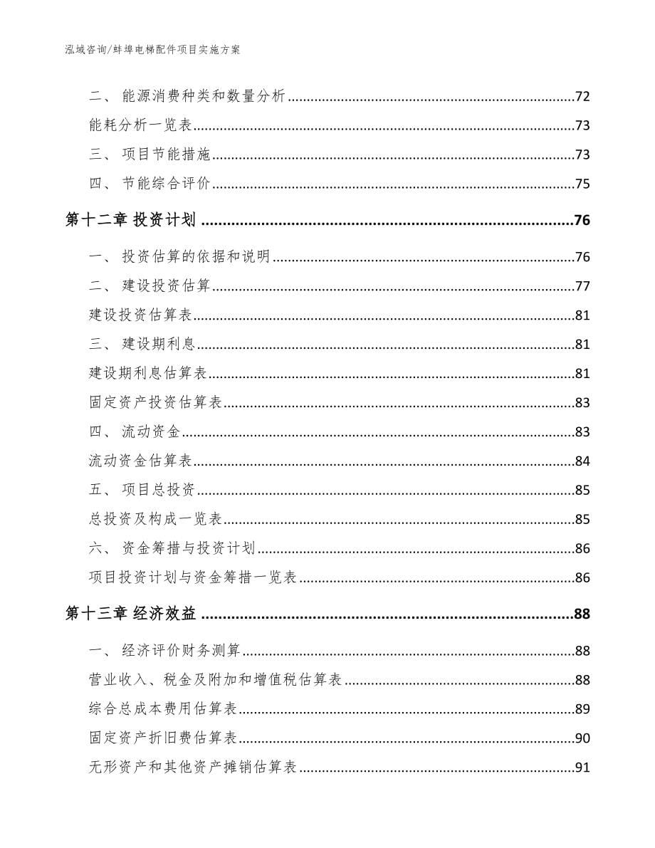 蚌埠电梯配件项目实施方案（模板范本）_第5页