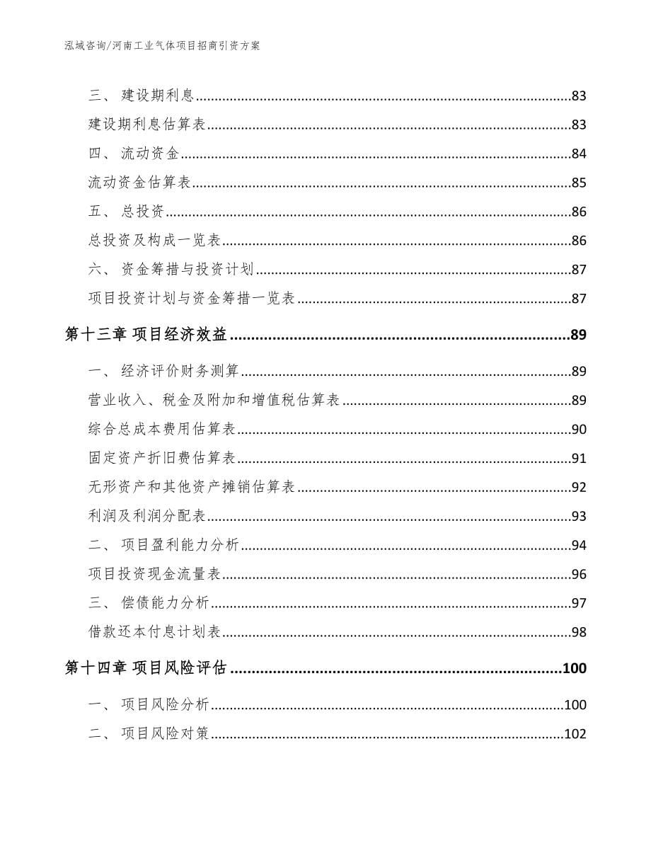 河南工业气体项目招商引资方案参考模板_第5页