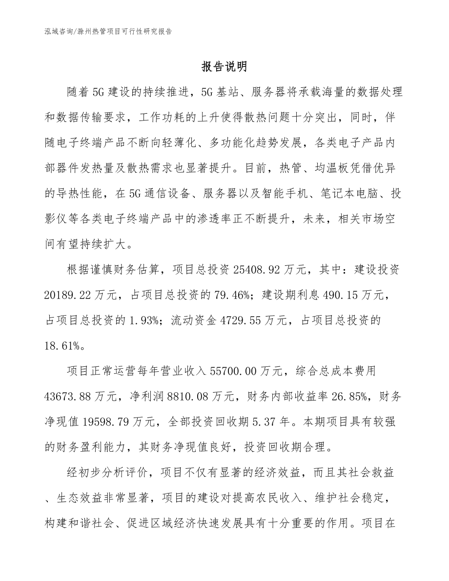 滁州热管项目可行性研究报告_模板参考_第2页