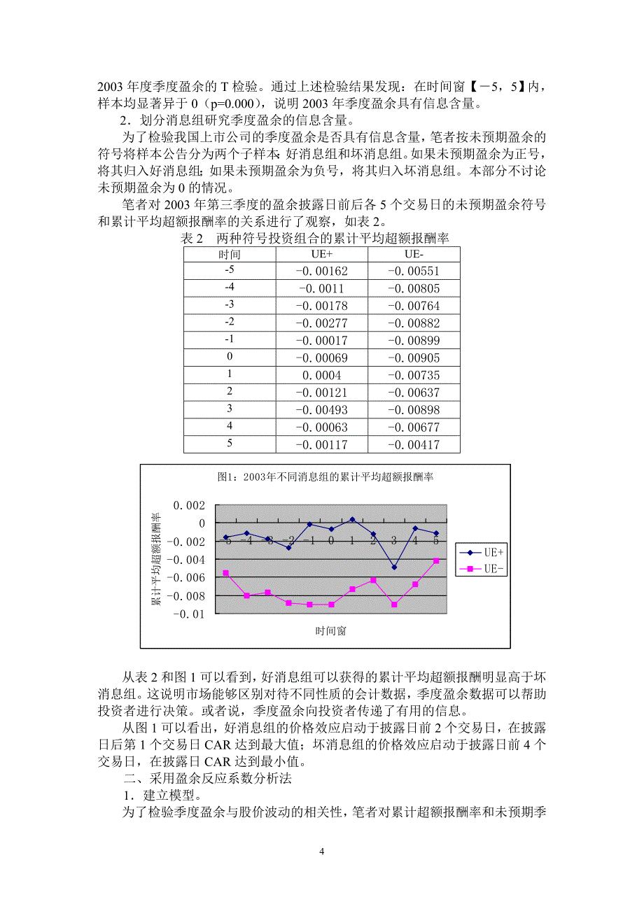 用累计平均超额收益率法和盈余反应系数分析法均验证出.doc_第4页