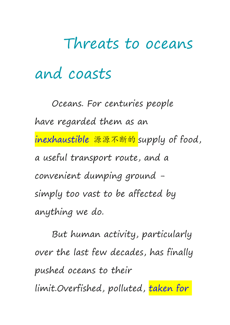 Threats to oceans and coasts_第1页