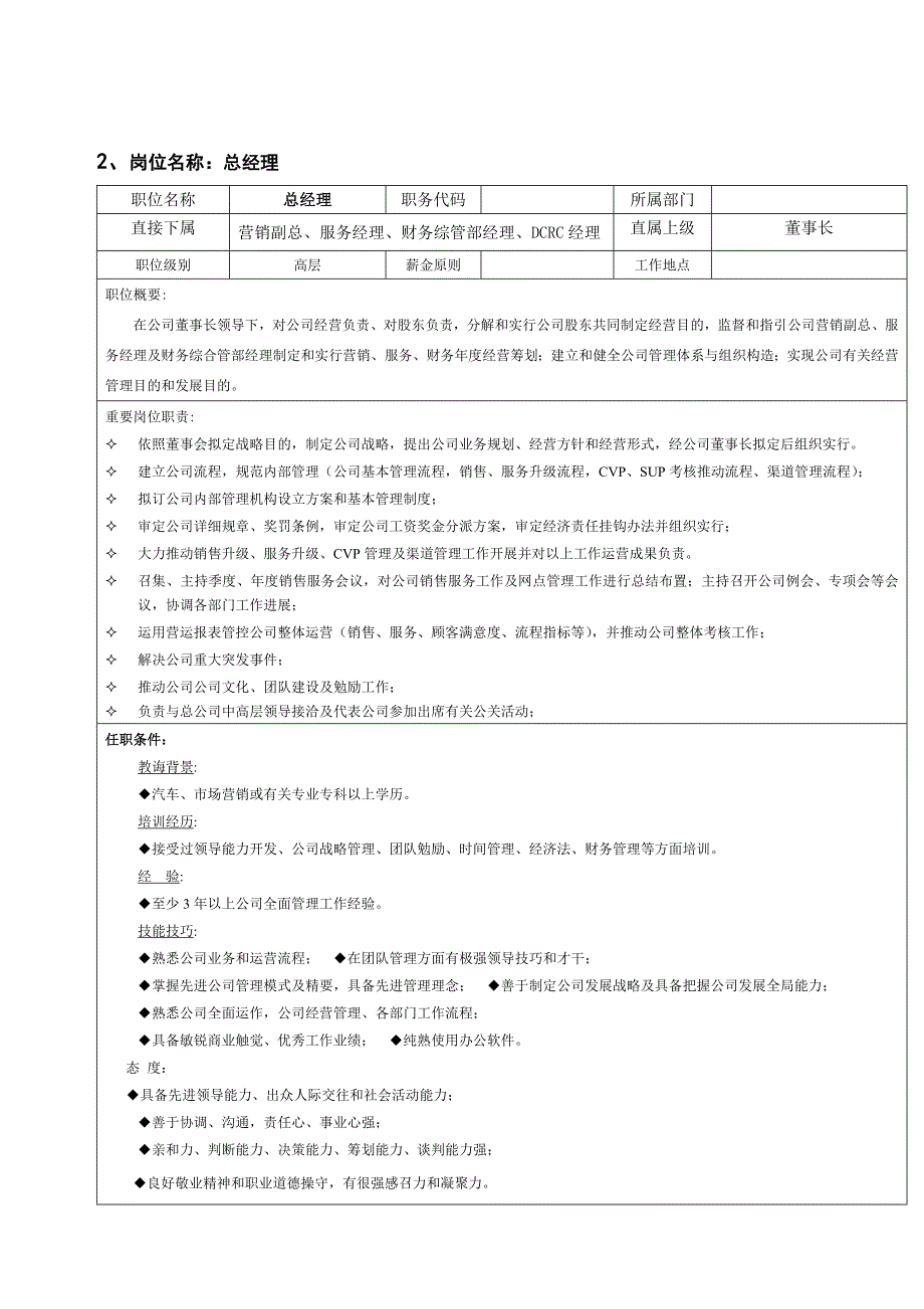 广汇汽车集团公司关键岗位岗位职责及KPI考核指标样本.doc_第4页