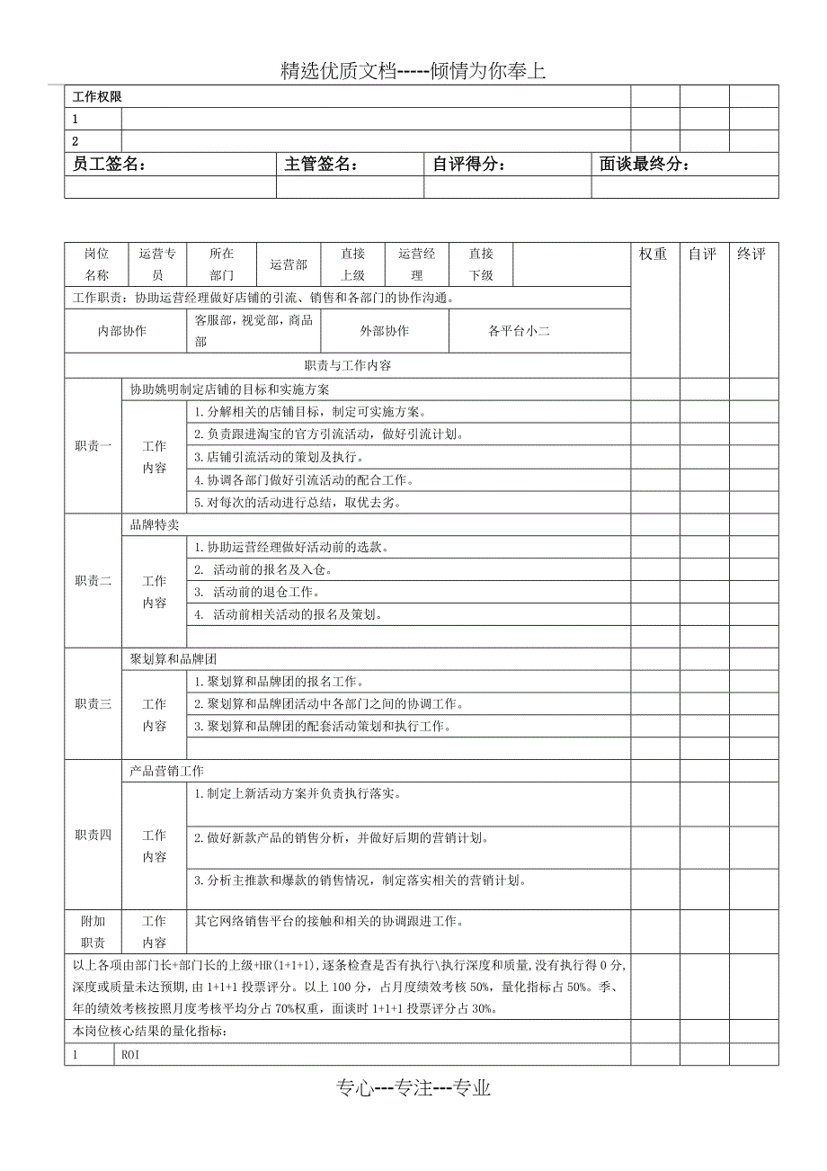 oritick-初步电子商务岗位KPI说明书-运营_第3页