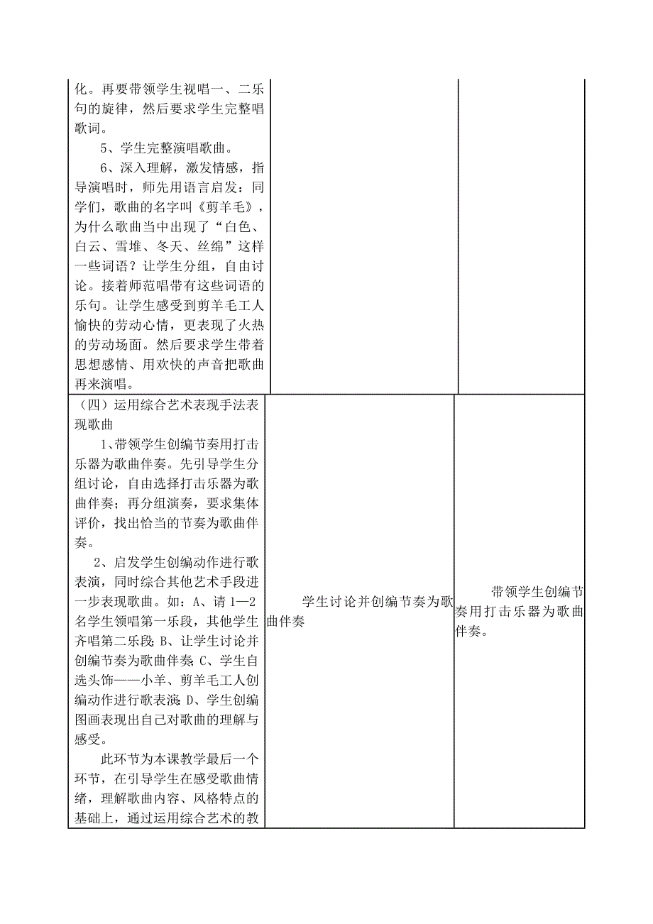 音乐教学设计与反思模板_第4页