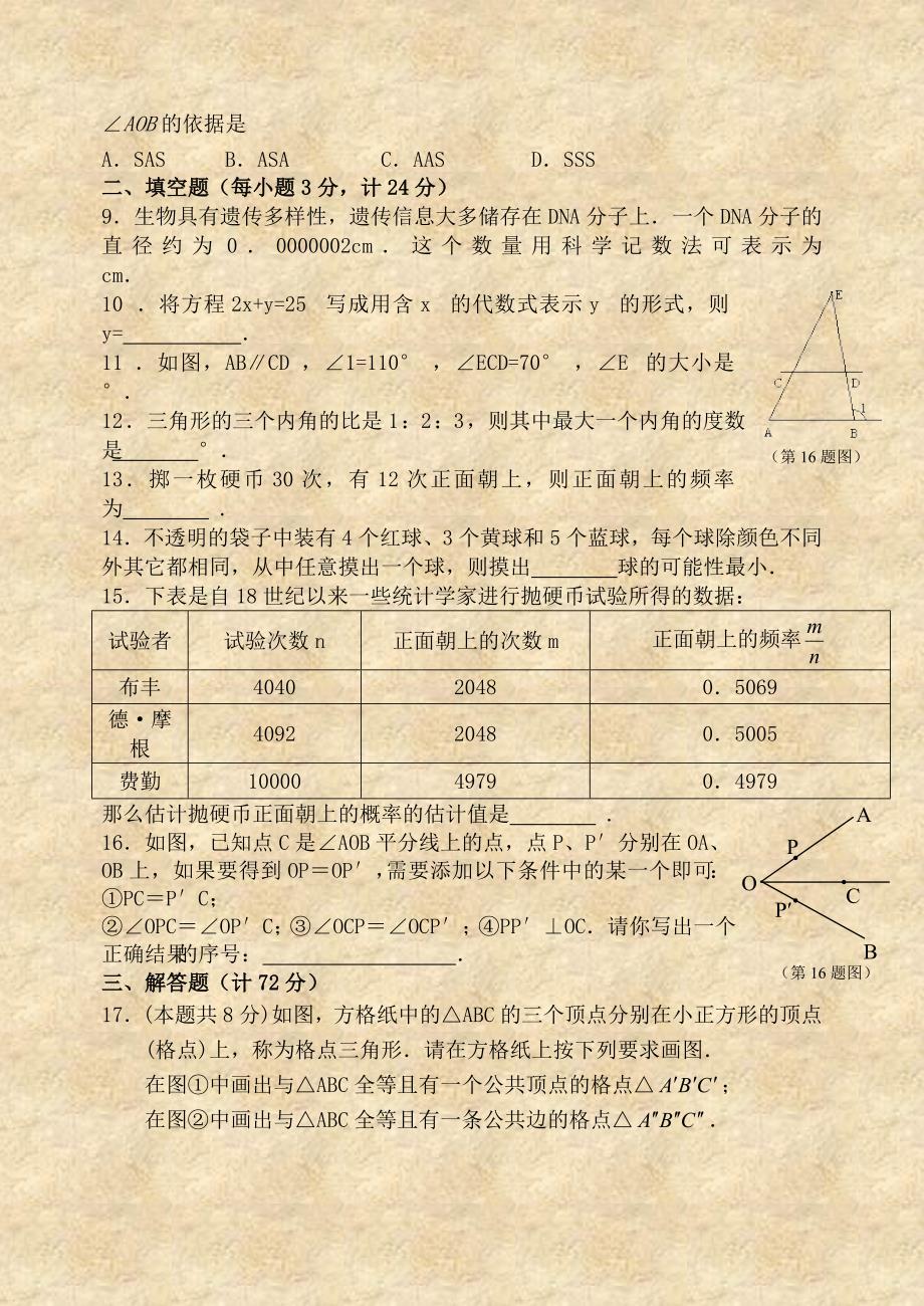 人教版七年级数学下册期末测试题+答案解析(共四套)_第2页